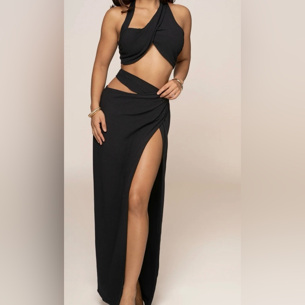 Black Two Piece Skirt Set